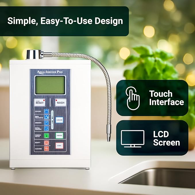 Aqua Ionizer Deluxe 7.0 | Water Ionizer | Alkaline Water Filtration System | Produces pH 4.5-11.0 | Up to -800mV ORP | 4000 Liters Per Filter | 7 Water Settings