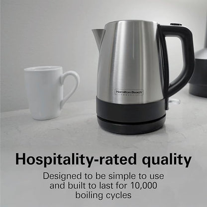 Hamilton Beach Commercial HKE110 1 Liter Hot Water Tea Kettle, Hospitality Rated, Stainless Steel