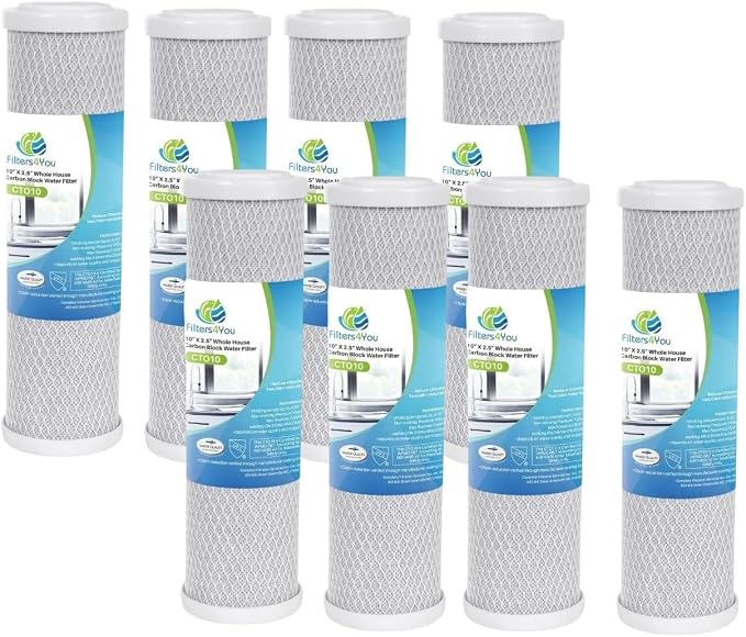 CFS – Carbon Block Water Filter Cartridge Compatible with Flow-Pur 8, WCBCS-975-RV Models – Removes Bad Taste and Odor (Pack of 8)