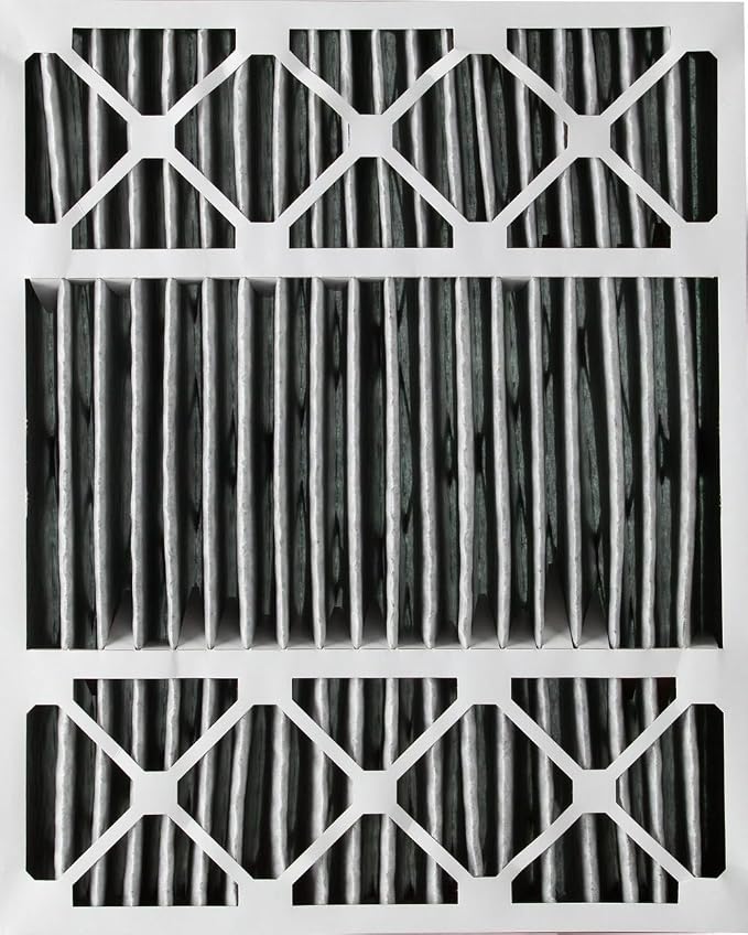 Nordic Pure 20x25x5 Pleated MERV 8 Plus Carbon Air Filter 1 Pack | Actual Size: 19 7/8 x 24 7/8 x 4 3/8 Honeywell Replacement Made in USA, Standard HVAC & Furnace Filtration