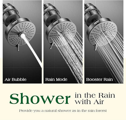 Filtered Shower Head COMBO – for Healthier Skin & Hair | 3 Mode High Pressure Shower Heads with 25-Stage Filtration | Removes 99.947% Chlorine & Heavy Metals | Shower Head with Filters - Black