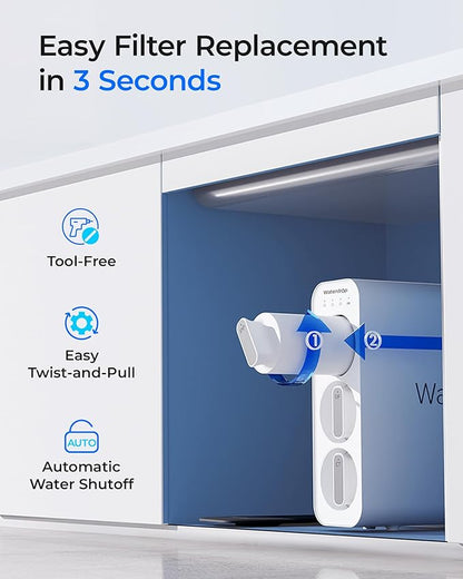 Waterdrop 2TSPP, TSUF, TSCT Under Sink Water Filter, Replacement for Waterdrop TSU Ultra-Filtration Under Sink Water Filter System