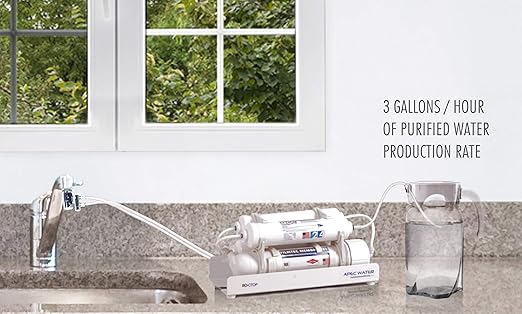 APEC Water Systems RO-CTOP Portable Countertop Reverse Osmosis Water Filter System, Installation-Free, fits Most Standard Faucet