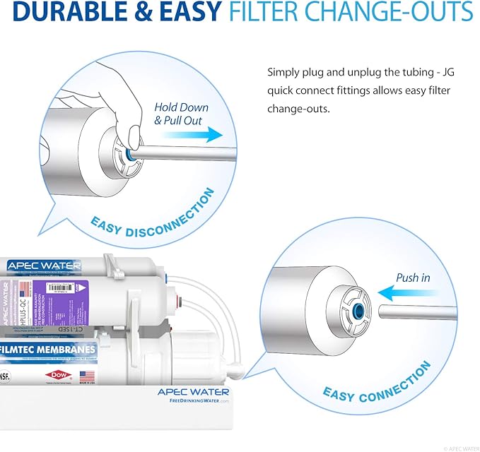 APEC Water Systems RO-CTOP-PH Alkaline Mineral Portable Countertop Reverse Osmosis Water Filter System PH+, Installation-Free, fits Most Standard Faucet