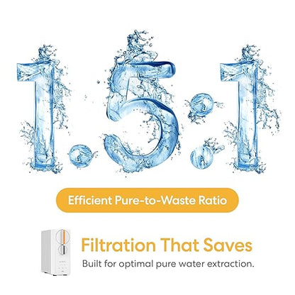 Brio SIMPL Reverse Osmosis Tankless Water Filter System for Clean Drinking Water | 4-Stage Undersink 0.0001 Micron RO Filtration | Reduces PFAS, Dirt, Rust, Chlorine, VOCs & Heavy Metals | 600 GPD