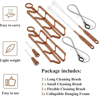 Patelai 8 in 1 Hydration Bladder Cleaning Kit Includes 3 Different Brushes and Drying Collapsible Bladder Frame, Water Reservoir Backpack Cleaning Kit