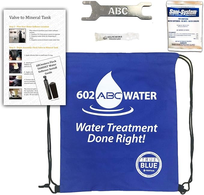 AFW Filters Built Fleck 5600sxt 48,000 Black SPACE SAVER Water Softener (10% Resin)