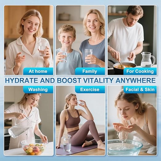 Alkaline Water Ionizer Machine for Home, 11 Titanium Plates pH 4.0-10.5 Up to -600mV ORP 10000 Liter Filter Life Acidic Water for Cleaning Countertop with Auto-Cleaning
