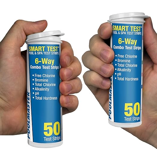 Poolmaster Smart Test 6-Way Swimming Pool and Spa Water Chemistry Test Strips, Made in The USA, 2 Pack,Blue