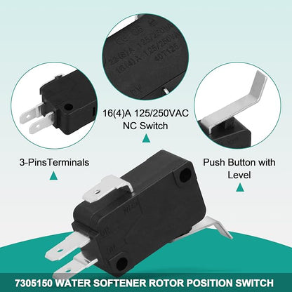 7305150 Water Softener Rotor Position Switch fits for GE Kenmore Replaces 7030705 7030713 9001800 WS21X10003Replacement Part 2 Pcs