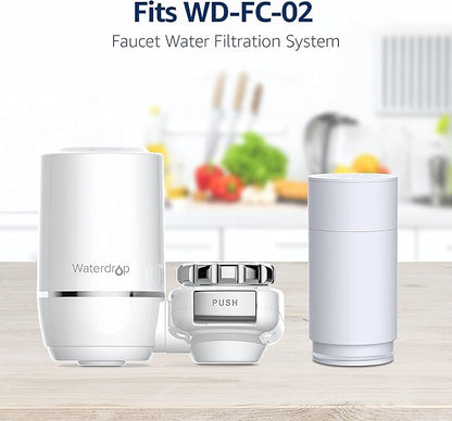 Waterdrop FF-02A Ultra Filtration Water Filter Replacement for Waterdrop WD-FC-02/FC-01/FC-06 Water Filters for Skin Care, 0.01μm Ultra-Filtration Water Filter, 9 Months, 3 Pack