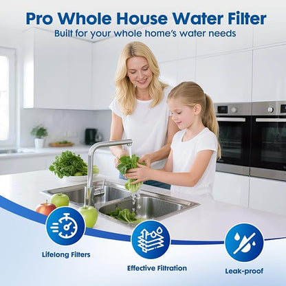 Whole House Water Filter Replacement Cartridge, 0.5 Micron Fits 10" x 2.5" Housing for Home Water Filteration System, Softener Cartridge Effective Reduces Hardness & Scale, Softens Water,2 Year Supply