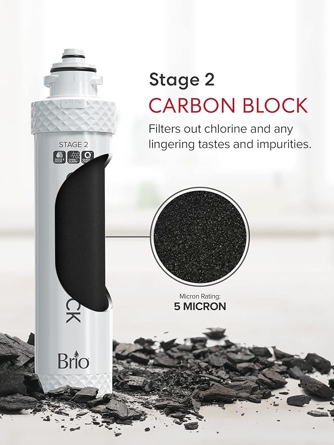 Brio 2 Stage Water Cooler Filter Replacement Kit - for Models with "UVF2" - 1500 Gallons,(Pack of 4)
