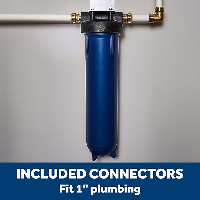 Bundle of GE Appliances Reverse Osmosis Under Sink Drinking Water System and GE Appliances Heavy Duty Whole House Water Filtration System with Advanced Filter