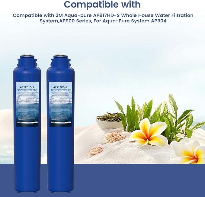 AP917HD-S AP904 Whole House Sanitary Quick Change Replacement Water Filter Compatible with 3M Aqua-Pure AP904 System, 100,000 Gallons 2 Pack