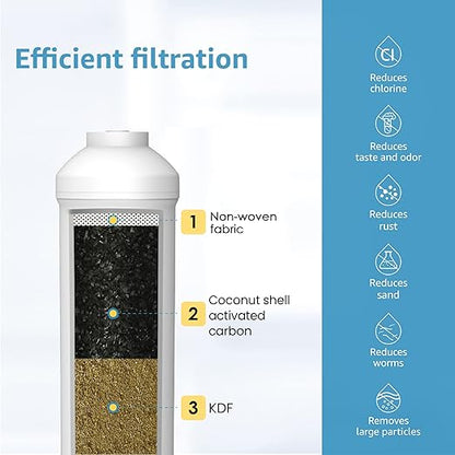 AQUA CREST 5KDC Under Sink Water Filter System, Direct Connect Under Sink Water Filter, NSF/ANSI Tested, Reduces PFAS, PFOA/PFOS, Chlorine, 5K Gallons Ultra High Capacity