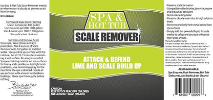 Spa & Hot Tub Scale Remover - Quart - Hot Tub & Spa Descaler, Scale Stain & Lime Stain Remover