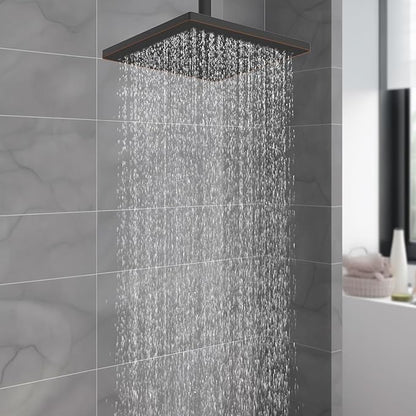 Hibbent cUCPC Certified Thickness Metal Rain Shower Head, 12'' High Pressure Shower Heads, Large Bathroom Shower Head with Adjustable Brass Ball Joint, Waterfall Full Body Coverage, Oil Rubbed Bronze