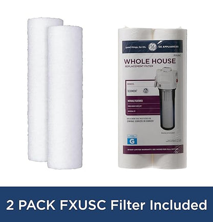 GE Whole House Water Filtration System & Basic Filter | Reduces Sediment, Rust & More | Install Kit & Accessories Included | GXWH20T, FXUSC