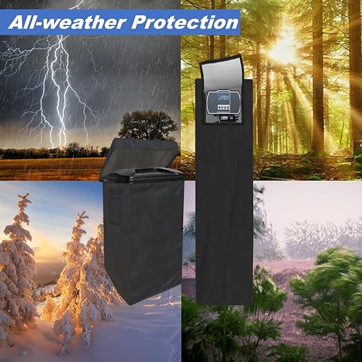 Water Softener Cover for Outside Units,Brine Tank Cover(16’’D×35’’H)+Filter Tank Cover(11.4’’D×55’’H),Cover for Water Softener,Water Softener Cover Waterproof,Water Softener Cover Outdoor