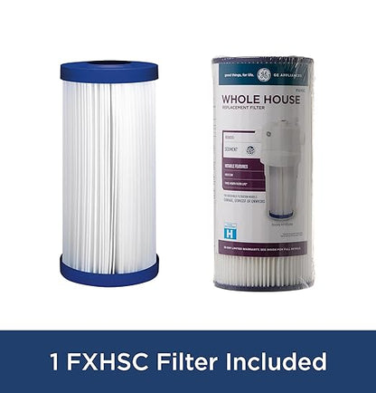 GE Whole House Water Filtration System & Filters | Reduces Sediment, Rust & More | Install Kit & Accessories Included | GXWH40L, FXHSC