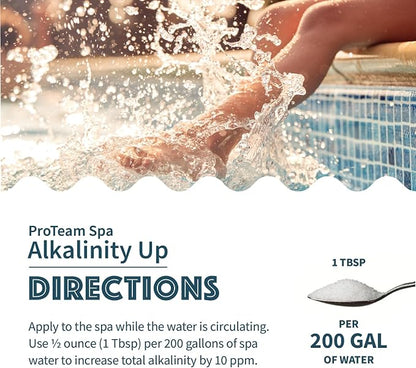 ProTeam Spa Alkalinity Increaser for Hot Tub and Spa pH Increaser for Hot Tub - Spa Up for Hot Tub - pH Up Hot Tub pH Increaser - with SplashWiz Hot Tub Chemicals Care Guide e-Book - Spa pH Up Spa - M