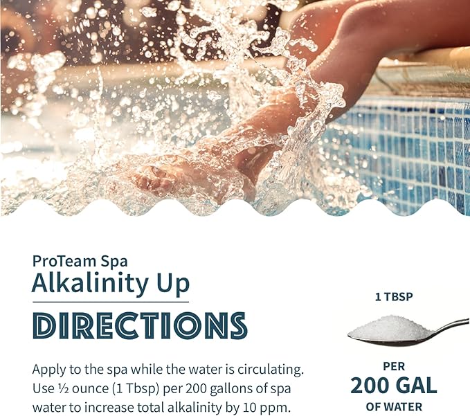 ProTeam Spa Alkalinity Increaser for Hot Tub to Keep Alkalinity Up for hot tub spa - with SplashWiz Spa & Hot Tub Chemicals Care Guide e-Book - Made in USA (2 lb)