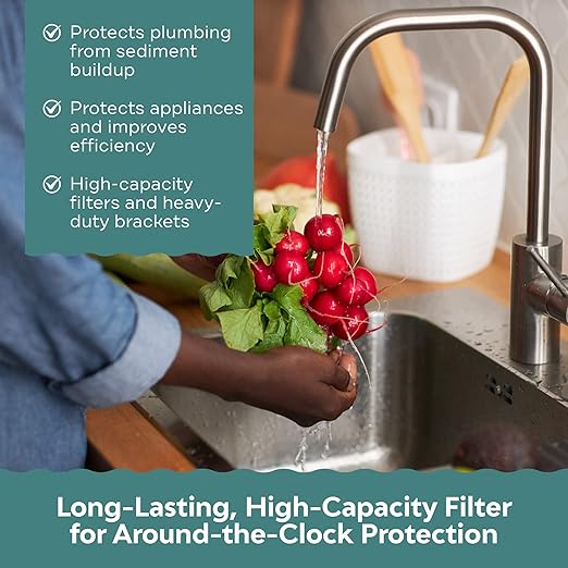 Applied Membranes Inc. 2-Stage Whole-House Water Filter System, 4.5x10-Inch Carbon and Sediment Filter Cartridges