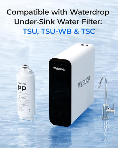 Waterdrop TSPP Under Sink Sediment Water Filter, Replacement for Waterdrop TSU & TSU-WB 3-Stage Ultra-Filtration Under Sink Water Filter System, 2 Pack