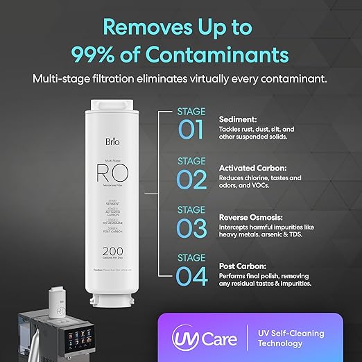 Brio Q60 Sparkling Water Countertop Dispenser with Refillable Tank, No Plumbing Required, Instant Hot & Cold, 4-Stage Reverse Osmosis Filtration, Touch Screen Display, Black