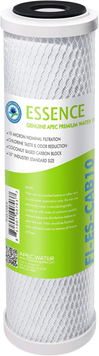 APEC Water Systems 10” Carbon Block Water Filter For Reverse Osmosis System, 10” x 2.5”, 10 Micron (FI-ES-CAB10)