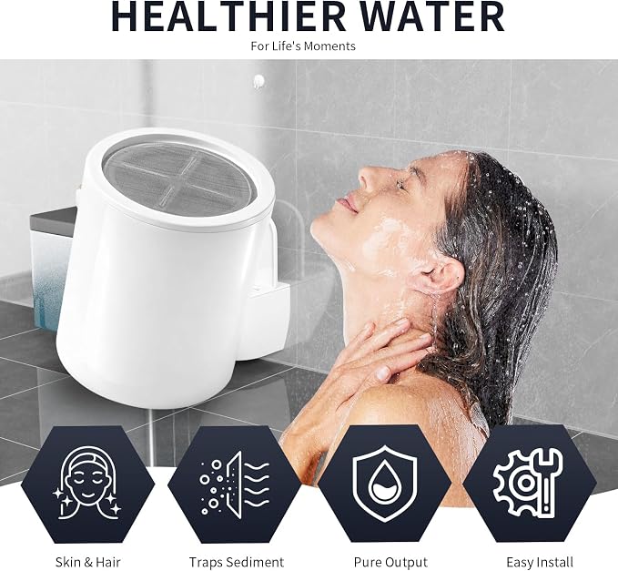 Shower Filter Cartridge Compatible with Eskiin Shower Head, 6 Pack | Multistage media reduces hard water & chlorine. Compatible with Eskiin shower head. Tool-free installation in minutes.