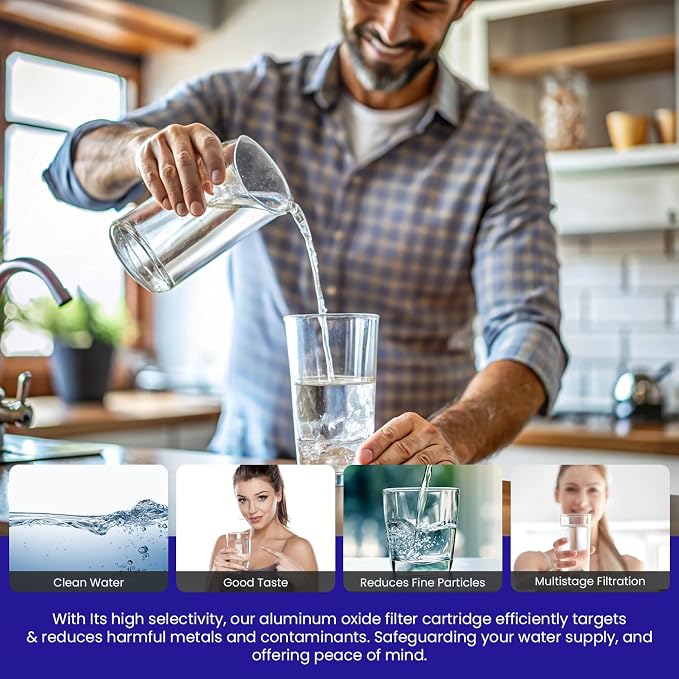 Crystal Quest Aluminum Oxide Fluoride Reduction Filter Cartridge, 2-7/8” x 20, Advanced Media, 2.5 GPM Flow Rate, Reduces Fluoride Up to 9,000 ppm, Long-Lasting, Easy Installation & Maintenance