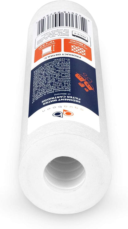 Aquaboon 10” x 2.5” Whole House and Reverse Osmosis Sediment 1 Micron Water Filter Cartridge | COMPATIBLE WITH: Culligan P1, Pentek P1, PD-1-934, P5, AP110, WFPFC5002, CFS110, RS14, WHKF-GD05 (4-PACK)