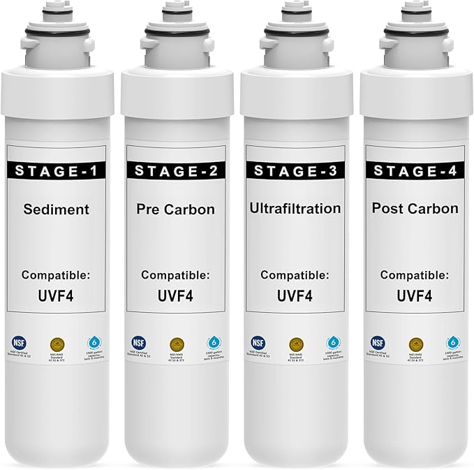 4 Stage Ultrafiltration Filter Replacement Kit Compatible with Brio UVF4 MIB400PKUF