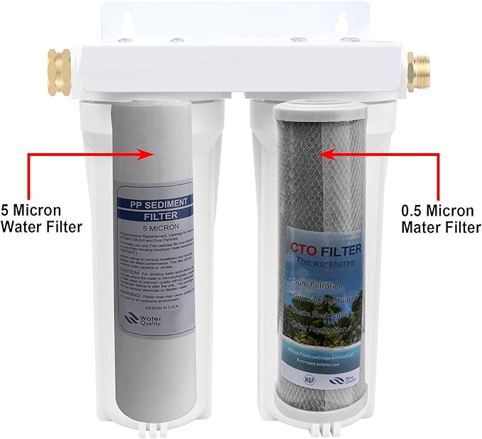 External RV Dual Water Replacement Filters for RVs Boats Motor Homes Marines,Maximize Water Quality