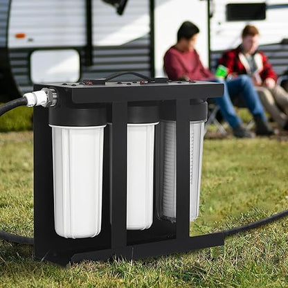 RV Water Filter System, 3-Stage 0.01 Micron Ultrafiltration Water Filtration System, High Capacity, Filters Out Sediments, Chlorine, Vocs, Heavy Metals, Odors