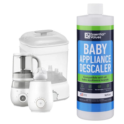 Essential Values Baby Appliance Descaler - Descaling Solution Compatible with Baby Brezza Philips Avent - Descale Your Appliances - Citric Acid Descaler 16 fl oz