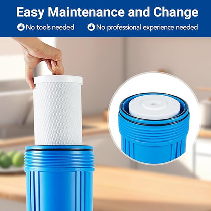 HQUA Whole House Carbon Block Replacement Filter Cartridge, WF-CB20BB, Fit for WF3 Series, NSF certified Carbon Block