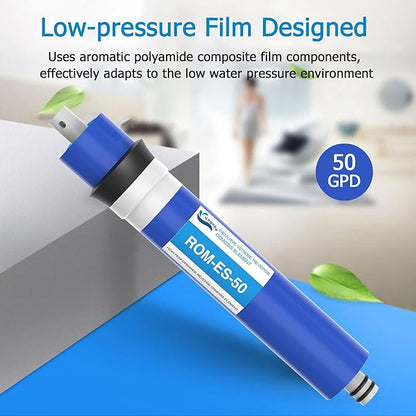 50 GPD RO Membrane Filter 12"x1.8" Reverse Osmosis Membrane Element Replacement Fits Under Sink RO Drinking Water Filter Filtration Purifier System, 2 Pack