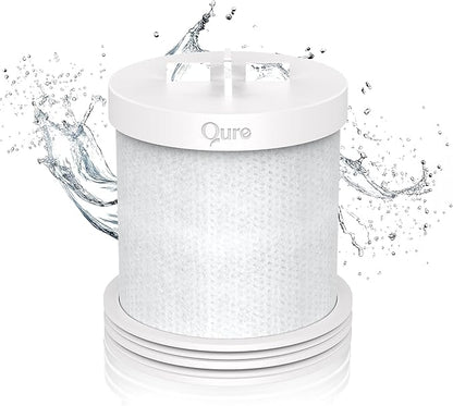 Qure Skincare Shower Filter Refill - Replacement Cartridge for Shower, 99% Chlorine Reduce, Clinically Tested - White, 3-Month Supply (1 Piece)
