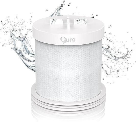 Qure Skincare Shower Filter Refill - Replacement Cartridge for Shower, 99% Chlorine Reduce, Clinically Tested - White, 3-Month Supply (1 Piece)