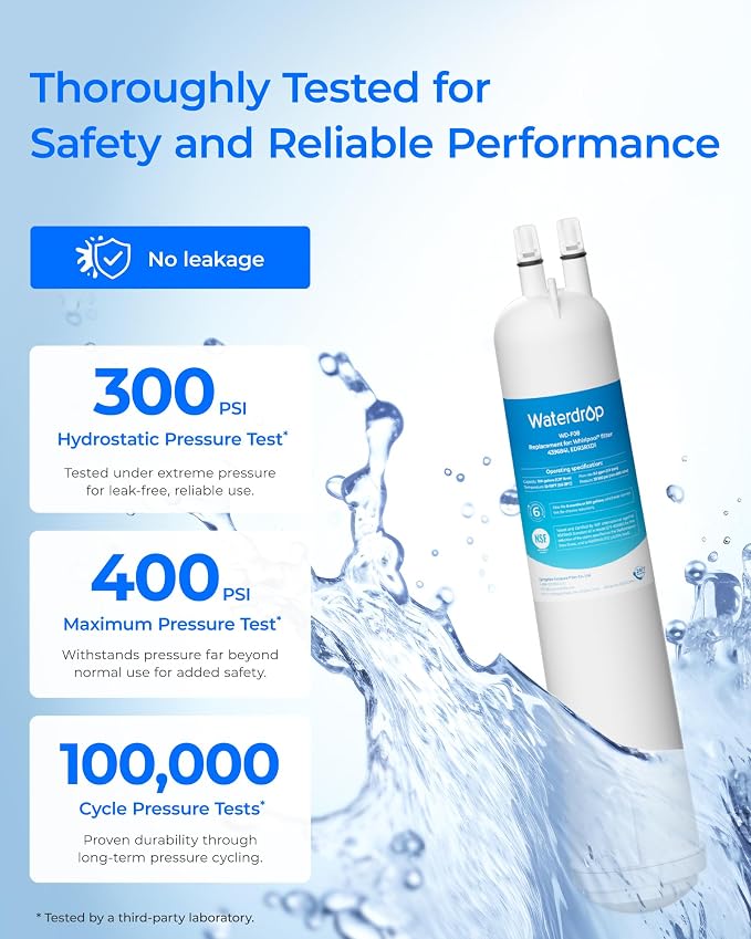 Waterdrop EDR3RXD1 Replacement for Everydrop® Filter 3, 4 Pack | Replacement for 4396841, 4396710, Kenmore® 46-9083, 46-9030, Refrigerator Water Filter
