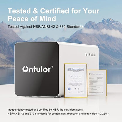 Ontulor Reverse Osmosis System, 6-in-1 Tankless, NSF/ANSI 42 & 372 Certified, 600 GPD RO Filtration, No Electricity Needed, Protable Water Purifier, TDS Meter Included（6-in-1 Reverse Osmosis System）