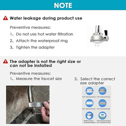 Vortopt Faucet Water Filter for Sink, Rapid Flow - 400 Gallons Faucet Mount Water Filtration System for Tap Water, NSF Certified Reduces Chlorine & Bad Taste with 2 Replacements, T1