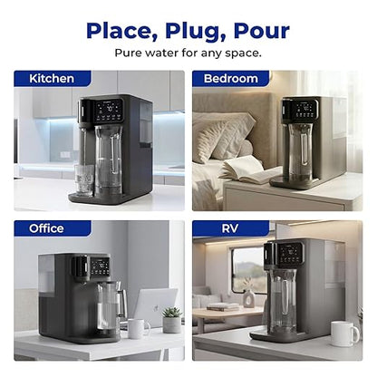 Mineral Countertop Reverse Osmosis System, 6-Stage RO Water Filter, 43℉ Chilled Water with UV-C Light, Large Capacity Tank, Autofill Pitcher, TDS Monitoring, Portable Purifier for Home