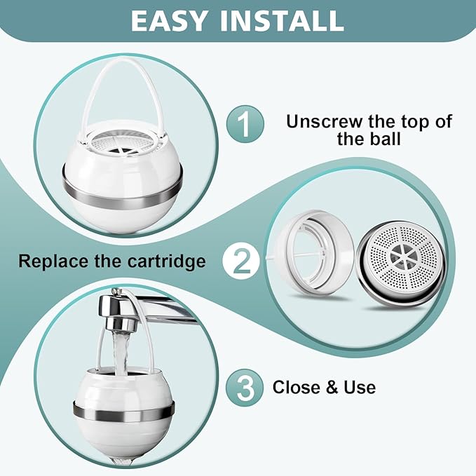 Bath Filter for Tub - Bathtub Water Filter for Softer Skin & Hair, 8 Stages Hotel Grade Filtration Bath Water Filter,2,500 Gal of Filtration, BPA Free, Easy to Install（White）