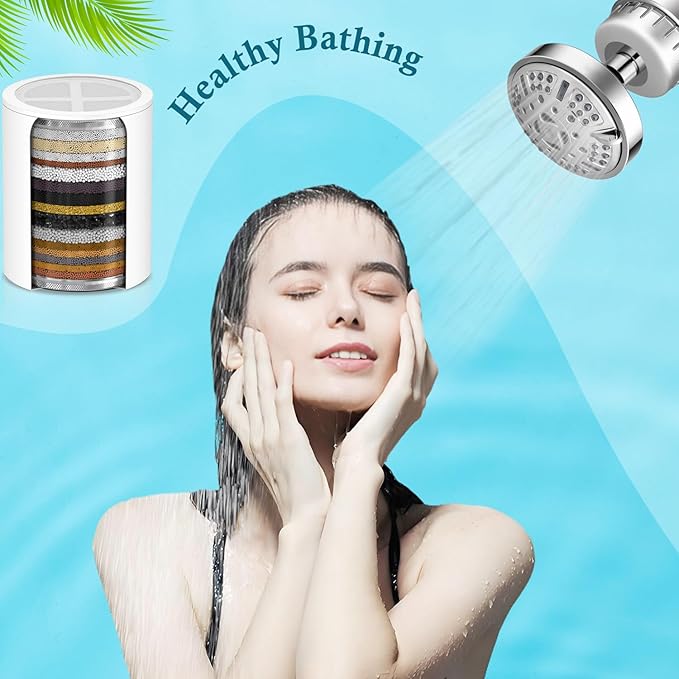 Replacement Shower Head Filter Cartridge Compatible with ‎Organic Jaguar Showerhead,Multi Stage Shower Filtration Systems for Hard Water Reduces Chlorine,Fluoride and Harmful Substance 2 Pcs
