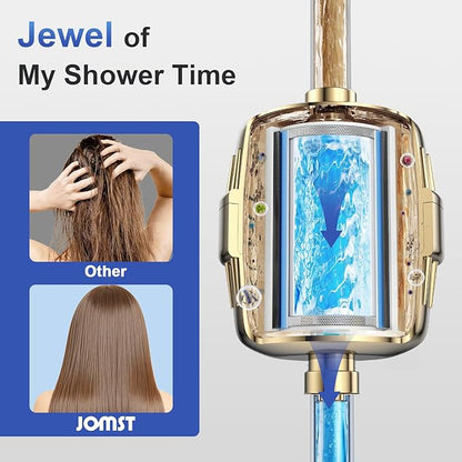 SHOWER FILTER PACKAGE - ANTI CHLORINE SPECIALTY ! - 25+ Stage - 3 Cores - Boosting Output - Remove 99.99% Impurities AND 97.45% Chlorine - Improving Skin, Hair and Nails's Condition - Gold
