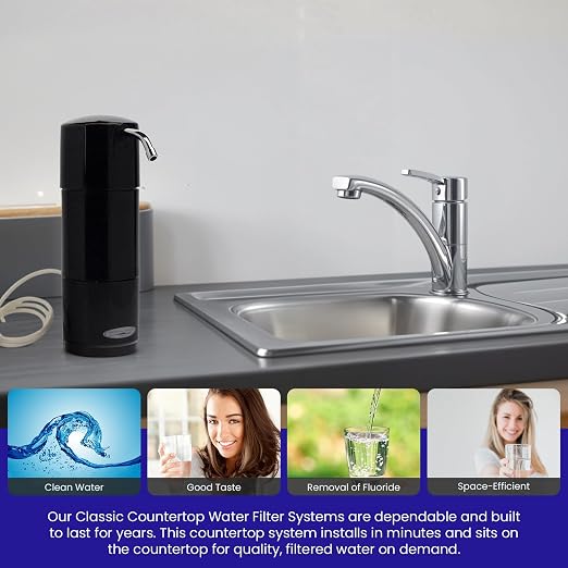 Classic Countertop Water Filter System, Smart Plus (10,000 Gallons, Black)